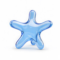 Fototapeta premium 3d blue bubble in form of star icon isolated on white background 