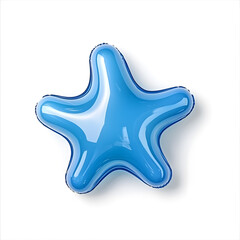 Obraz premium 3d blue bubble in form of star icon isolated on white background 