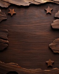 Rustic wooden background with star accents, perfect for design and creative projects.