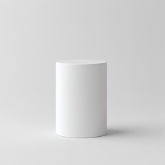 minimalist white cylindrical pedestal isolated on white transparent background