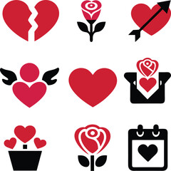 Valentine's Day icon pack vector illustration 