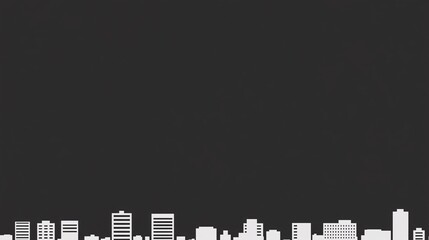 Simplistic White City Skyline Vector
