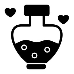 Love potion bottle solid icon
