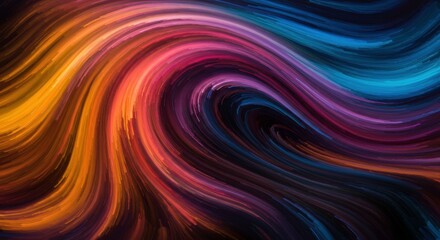 Obraz premium Abstract Swirling Colors: A captivating abstract artwork featuring vibrant streaks of orange, pink, blue and purple swirling and interweaving, creating a mesmerizing dance of color. 