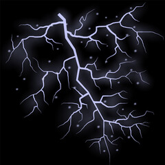 Bright lightning effect, lightning electric discharge, bright light effect PNG. Lightning energy discharge effect isolated on transparent background for web design and illustrations.