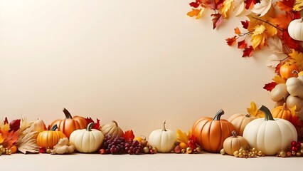 Thanksgiving Day Parade  banner with empty space Without Text, Ivory Luxury background