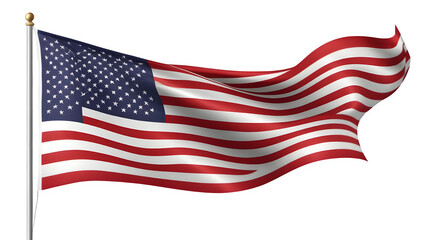 Fototapeta premium Celebrate the 4th of July, America’s Independence Day! Check out this American flag waving on a transparent background. Perfect for your sale, discount, or ad