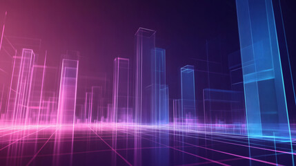 abstract building futuristic background with lines minimalist gradient