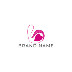 ILLUSTRATION LETTER B WITH LOVE HAND DRAWNLOGO ICON PINK COLOR TEMPLATE SIMPLE MINIMALIST ELEMENT DESIGN SIMPLE VECTOR GOOD FOR APPS, BRAND 