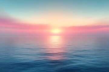 Fototapeta premium Serene ocean sunset with pastel sky.
