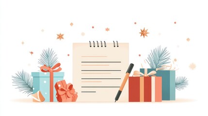 Christmas letter writing stationery.