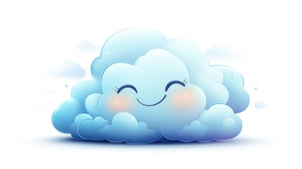 Happy smiling cartoon cloud character.