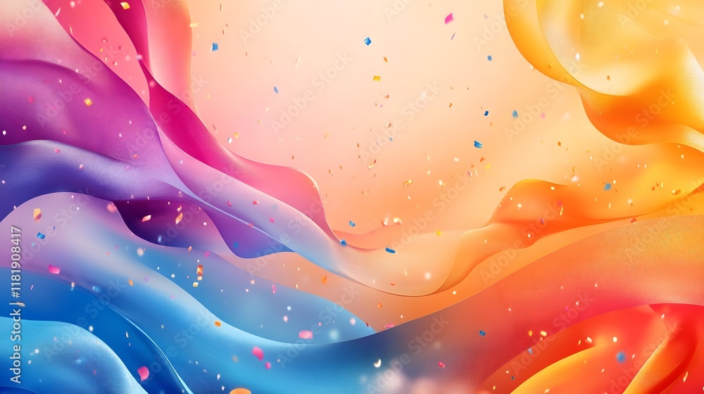 Poster vibrant and colorful ornamental background featuring soft gradients clean patterns and decorative el