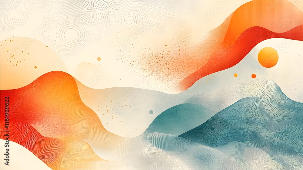 Poster vibrant and colorful decorative design with a blend of modern patterns soft ornamental gradients and