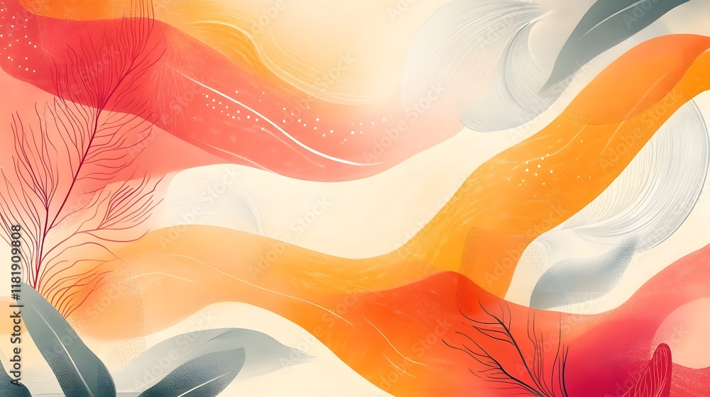Poster vibrant minimalist ornamental background with gradient patterns and decorative designs a visually st