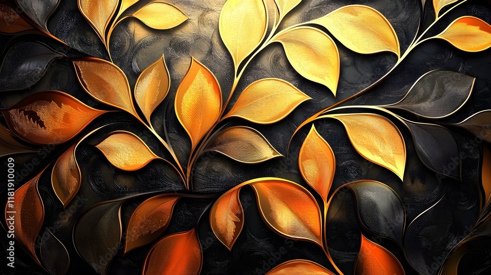 Poster elegant and decorative gold abstract design blending vibrant patterns modern lines and soft ornament