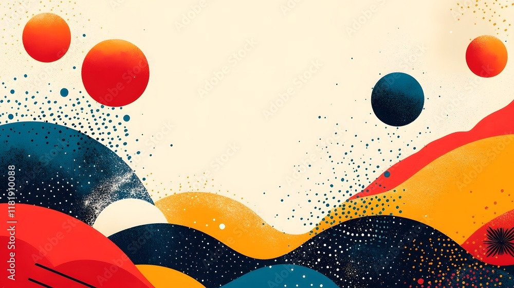 Poster vibrant and patterned background with minimal gradients elegant cultural elements and vibrant accent