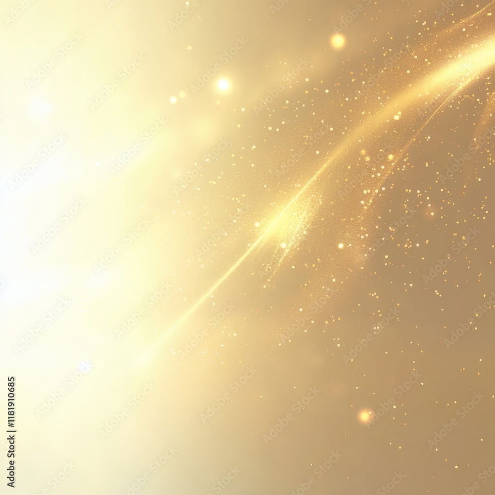Poster shimmering golden background filled with soft glowing light particles and bokeh effects background