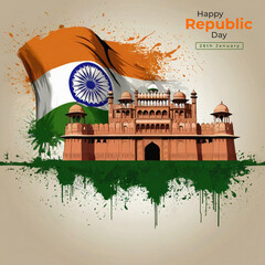 Indian republic day social media post template