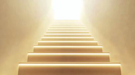 Steps to success: an architectural concept of a staircase leading up to the sky, symbolizing achievement and the way to new business heights