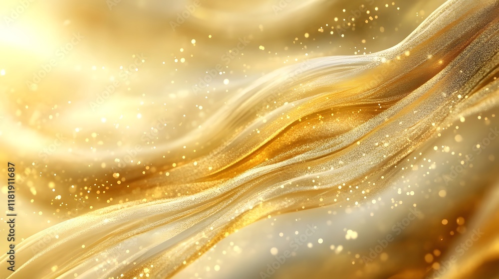 Poster soft elegant gold gradient background with clean subtle decorative elements and vibrant shimmering t