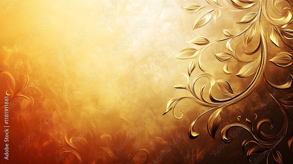 Poster elegant and ornamental gold background featuring vibrant patterns clean gradients and subtle soft de