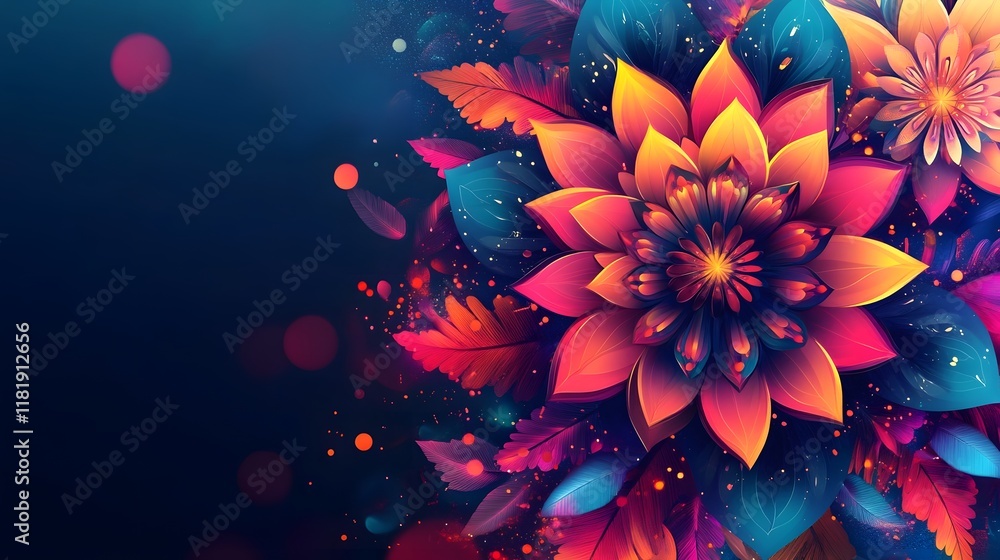 Poster decorative symbolic background with elegant gradients vibrant patterns and cultural elements this im