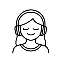Obraz premium Joyful Woman Listening to Music with Headphones