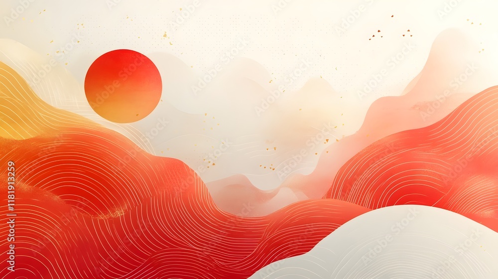 Poster vibrant and modern lunar new year decorative gradient background with subtle soft elements and dynam