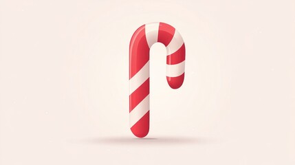 Red and white candy cane on white background. (1)