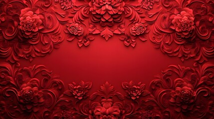 Ornamental traditional red background featuring soft gradients vibrant patterns and modern details