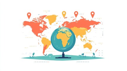 Naklejka premium Global network connection illustration.