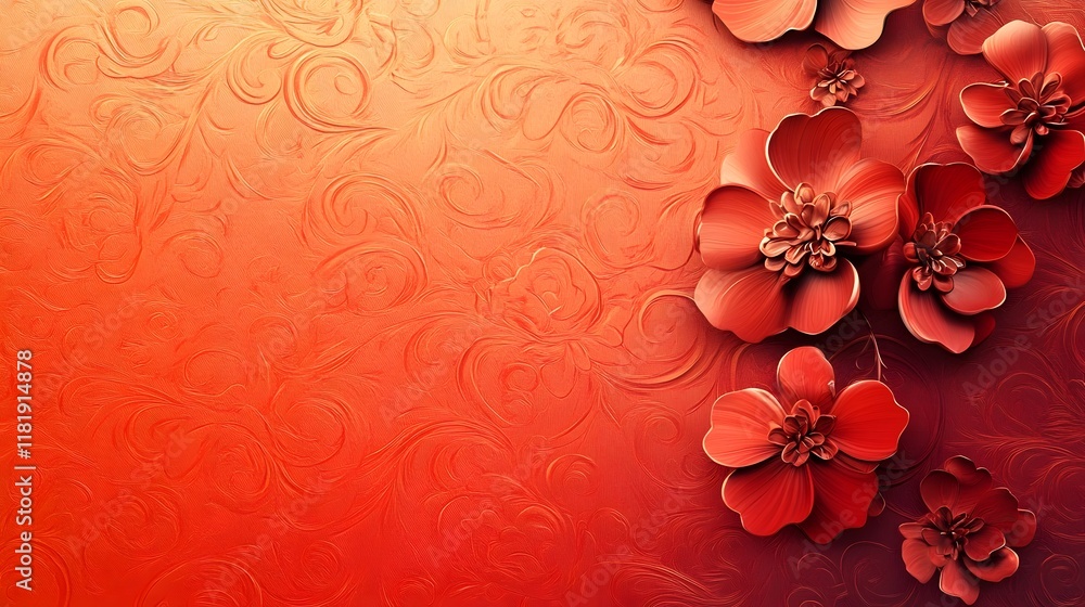 Poster exquisite blend of vibrant floral patterns modern clean lines and subtle gradients creating a decora
