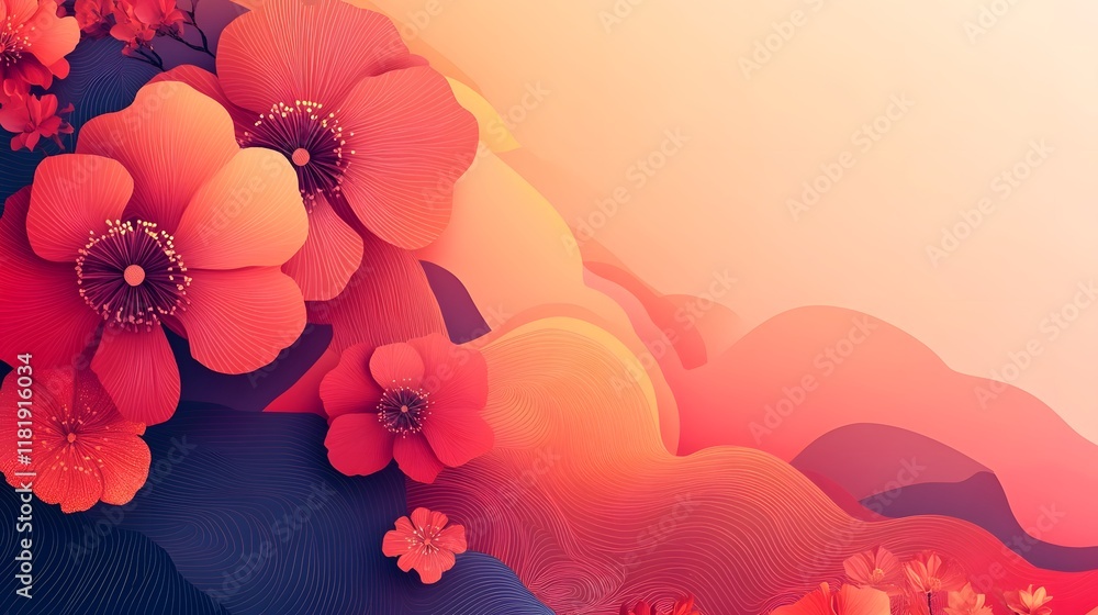 Poster vibrant and elegant gradient background with modern decorative patterns and soft clean lines perfect