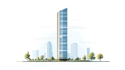 Obraz premium Modern skyscraper in city skyline.