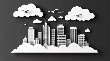 Obraz premium Abstract Monochrome City Cutout