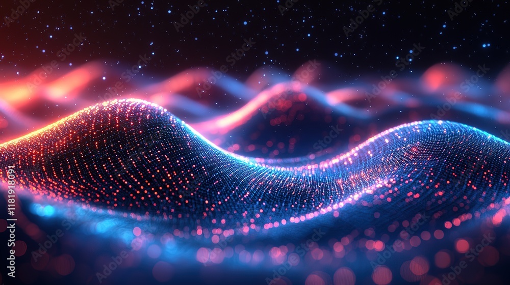 Poster cool waves and streams of light, creating a dynamic and futuristic visual experience that captivates