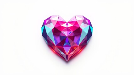 Fototapeta premium Geometric Heart, Abstract Art, Colorful Design
