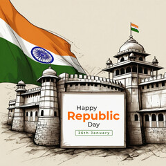 Indian republic day social media post template
