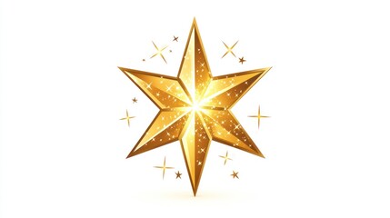 Obraz premium Shiny golden star with sparkles.