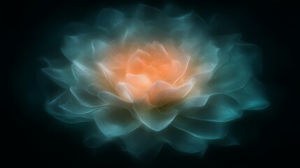 Fototapeta premium Ethereal Bloom Glowing Flower in Dark Abstract Art