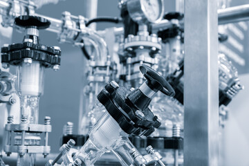 Chemical pharmaceutical laboratory equipment, equipment for medical experiments,  equipment close-up, apparatus for lab,  medical device conceppt