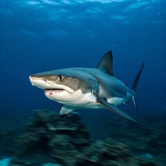 Fototapeta premium Großer Weißer Hai unter Wasser