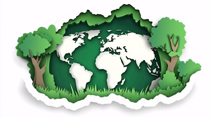 Fototapeta premium Minimalist Papercut Logo Illustration