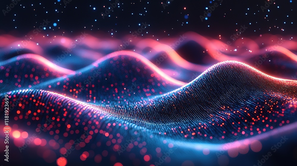 Poster cool waves and streams of light, creating a dynamic and futuristic visual experience that captivates