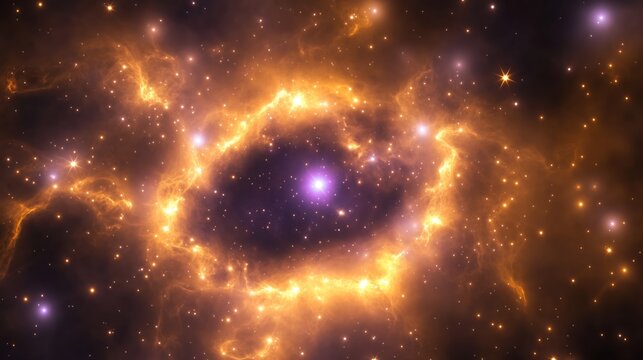 Ring Nebula in Space: Glowing Cosmic Landscape - made with Generative AI