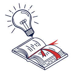 Book and Lightbulb Design for Knowledge and Inspiration. Perfect for: World Book Day, Educational Seminars, Training Workshops
