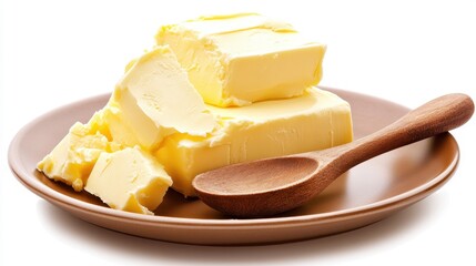 Freshly Churned Butter on Rustic Plate