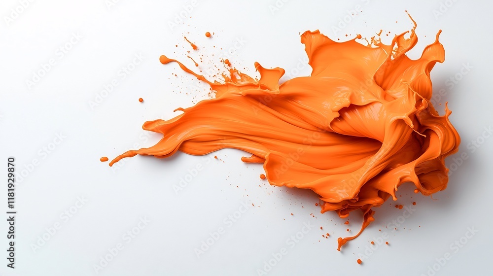 Poster frozen in time vivid orange fluid dynamics in abstract motion viscous liquid captured mid flow creat
