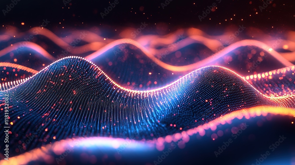 Poster cool waves and streams of light, creating a dynamic and futuristic visual experience that captivates